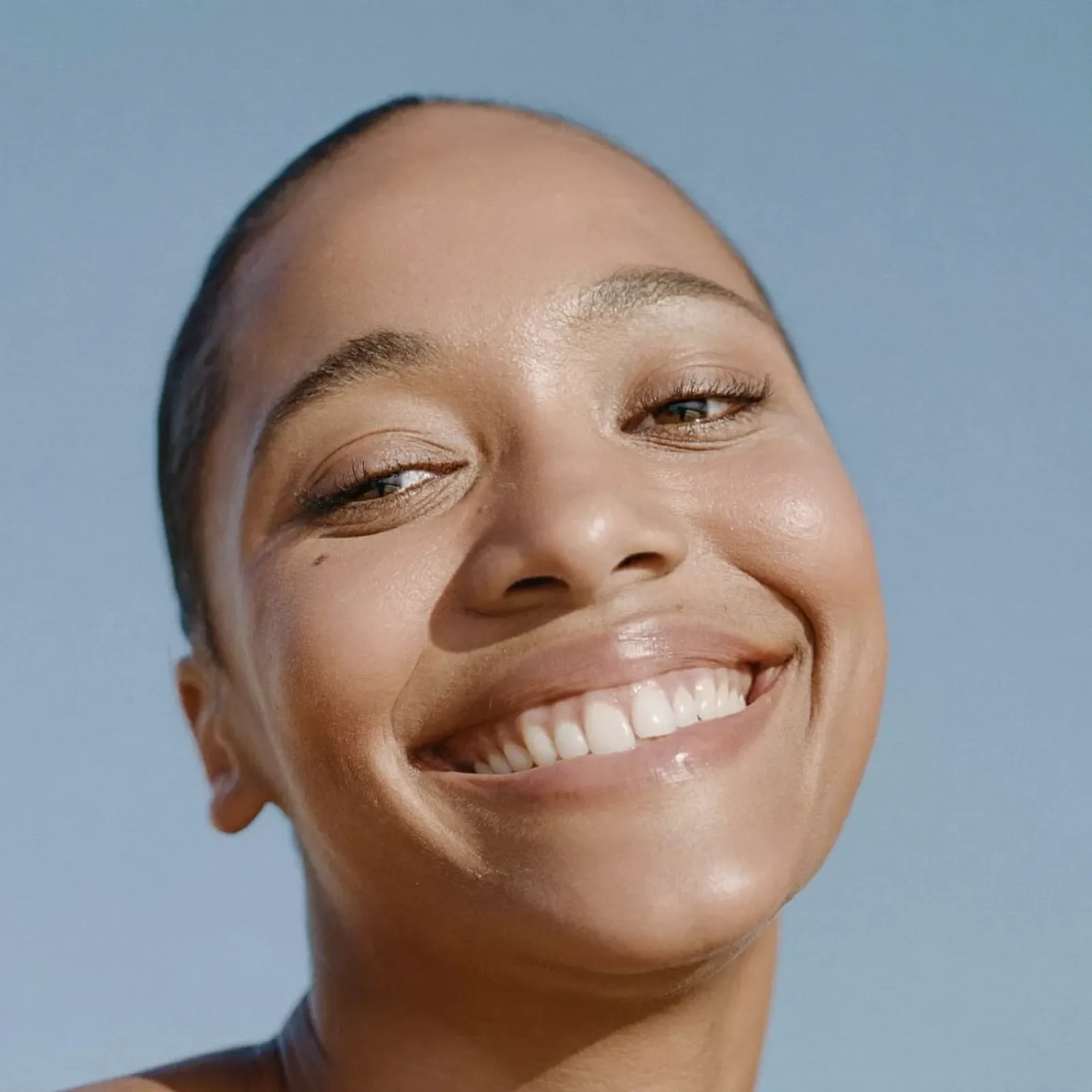 A patient smiling after treatment