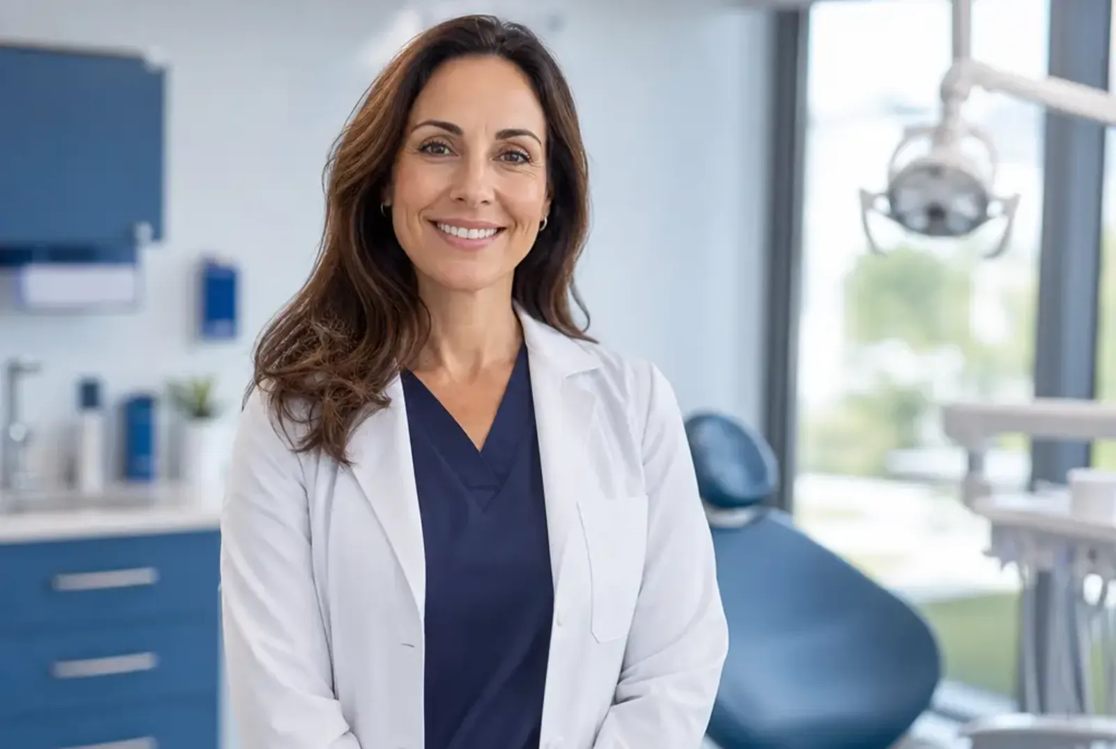 A patient smiling after treatment