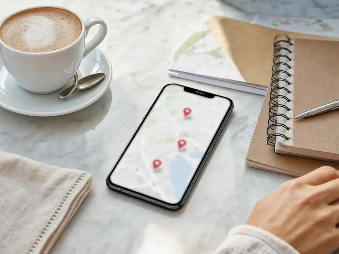 A patient searching for a nearby dentist on a map
